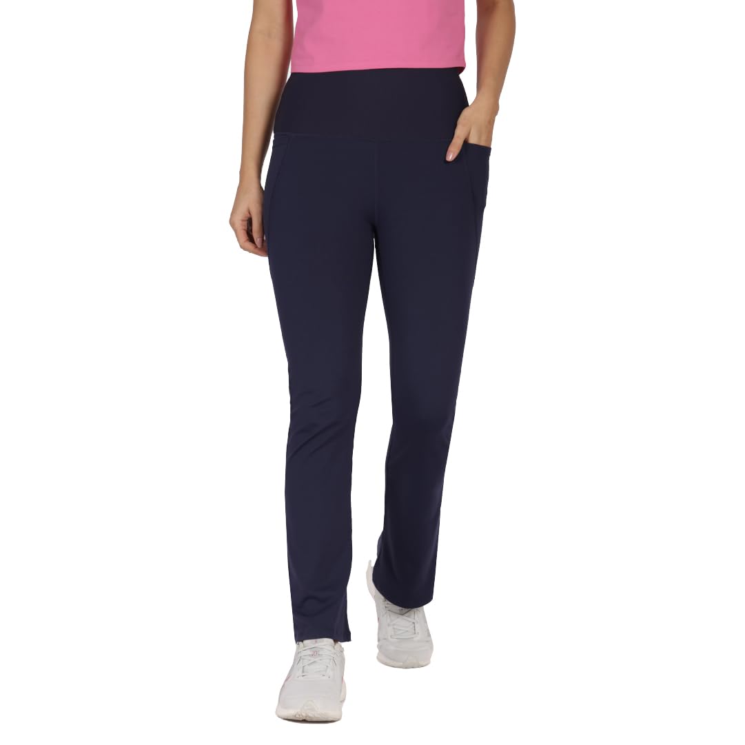 BlissClub Ultimate Flare Pants for Women Upto 5’4 ft | Ribbed Waistband, 4 Pockets | High Waist Trousers and Formal Pants for Office wear