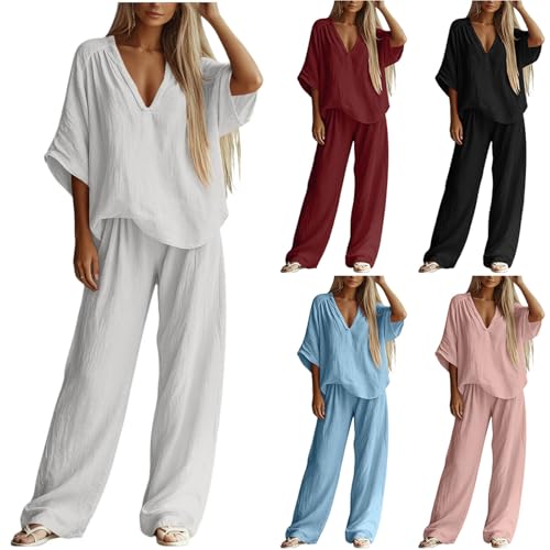 Conjuntos de ropa de descanso para mujer que eliminan la presión en la cintura al sentarse 7