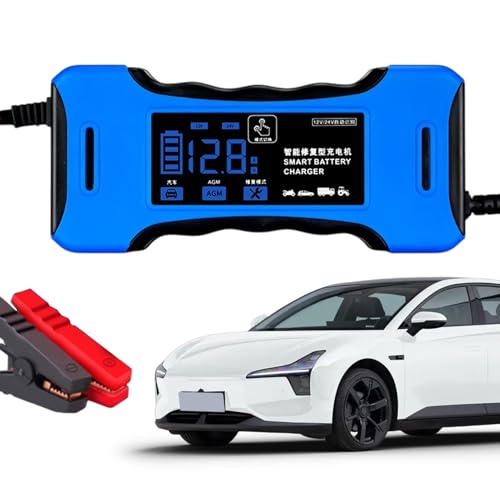 Cargador de Batería Inteligente Cargador de Coche 12V Cargador de Coche Cargador Inteligente Cargador LCD Cargador de Pantalla Sistema de Carga de Coche Auto Cargador de Batería de Batería