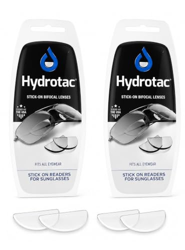Calabria Hydrotac OPTX 20/20 Stick On BiFocal Lens +3.00 2Pack Men Women Magnifying Bi-Focal Reusable Reader Adhesive Clear