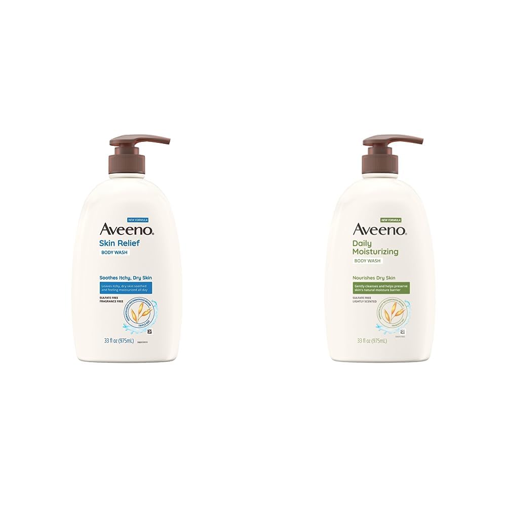 Aveeno Skin Relief FragranceFree Body Wash with Triple Oat Formula, Gentle Daily