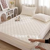 JIANINGHOME Funda de cama ajustable para colchón de 150 x 200 pulgadas, protector de colchón acolchado profundo