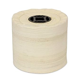 Luo ke 120x100mm Cotton Buffing Drum,3/4 Inch Quad Keyway Fine Burnishing Drum for Jewellery Polishing