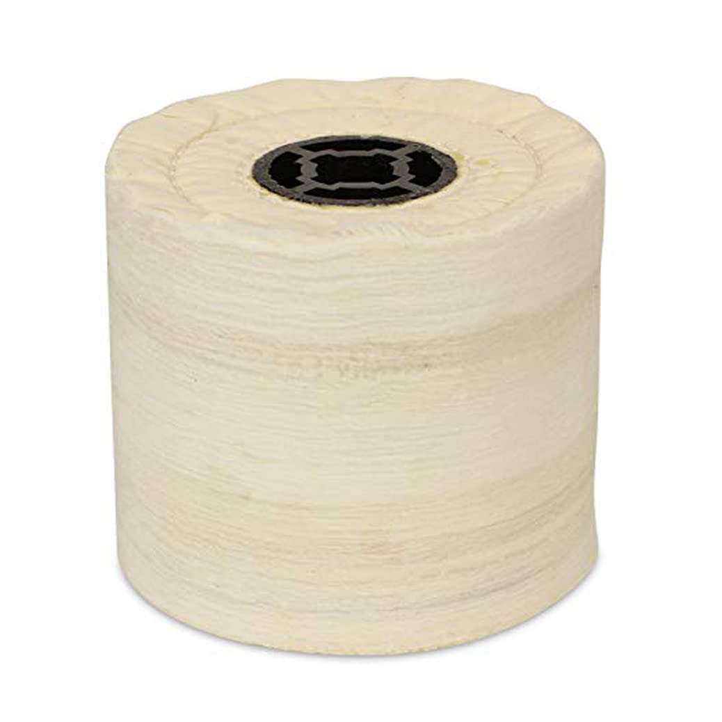 120x100mm Cotton Buffing Drum,3/4 Inch Quad Keyway Fine Burnishing Drum for Jewellery Polishing