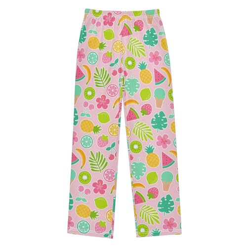 ZZXXB Tropical Lemon Banana Boys Long Pants Soft Trousers Elastic Waist Kids Lounge Bottoms with Pockets S-XL