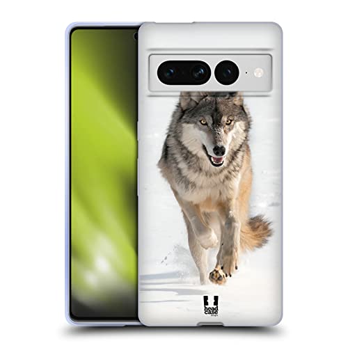 Head Case Designs Grey Wolf Running Wildlife Soft Gel Case Compatible With Google Pixel 7 Pro #TOP7