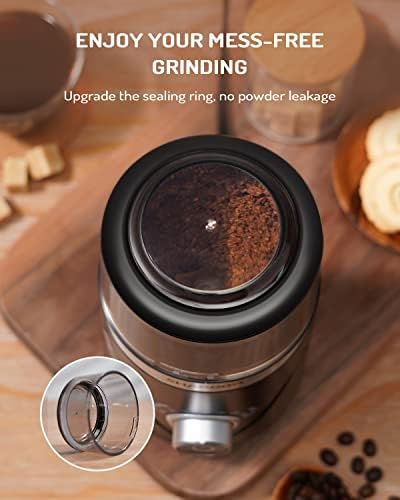 SHARDOR Electric Super Silent Blade Coffee Grinder, Timed Grind Control Rotary Knob, Adjustable Coarse to Fine for Coffee Beans, Spices & Herbs, with 1 Removable Stainless Steel Bowl, Black - 4