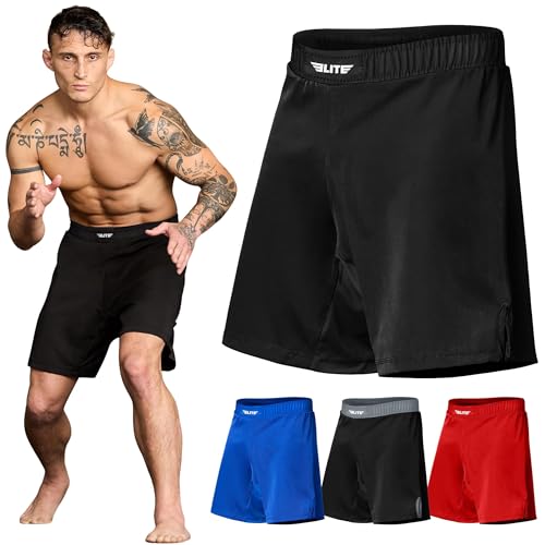 Elite Sports Men's New Item Jack Series Fight Shorts, Black, X-Large