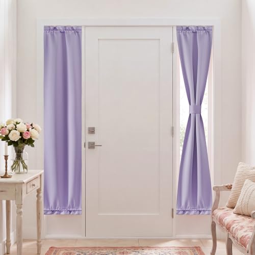 NICETOWN Lavender Side Door Curtains for Window Room Darkening Cover