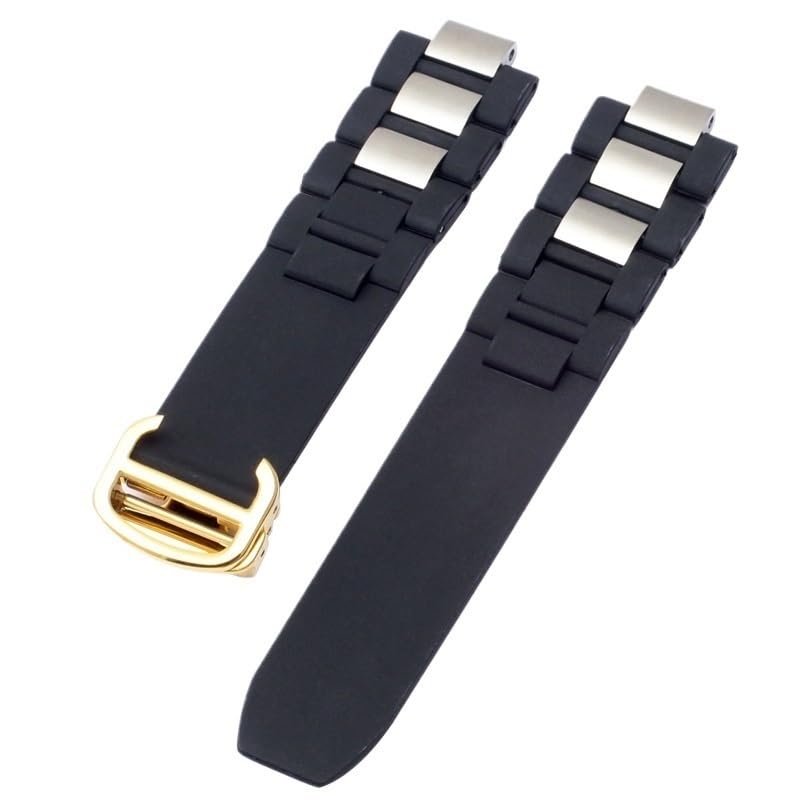 Bracelet de montre en silicone blanc pour montre Cartier Chronoflex 21e siècle à bout convexe