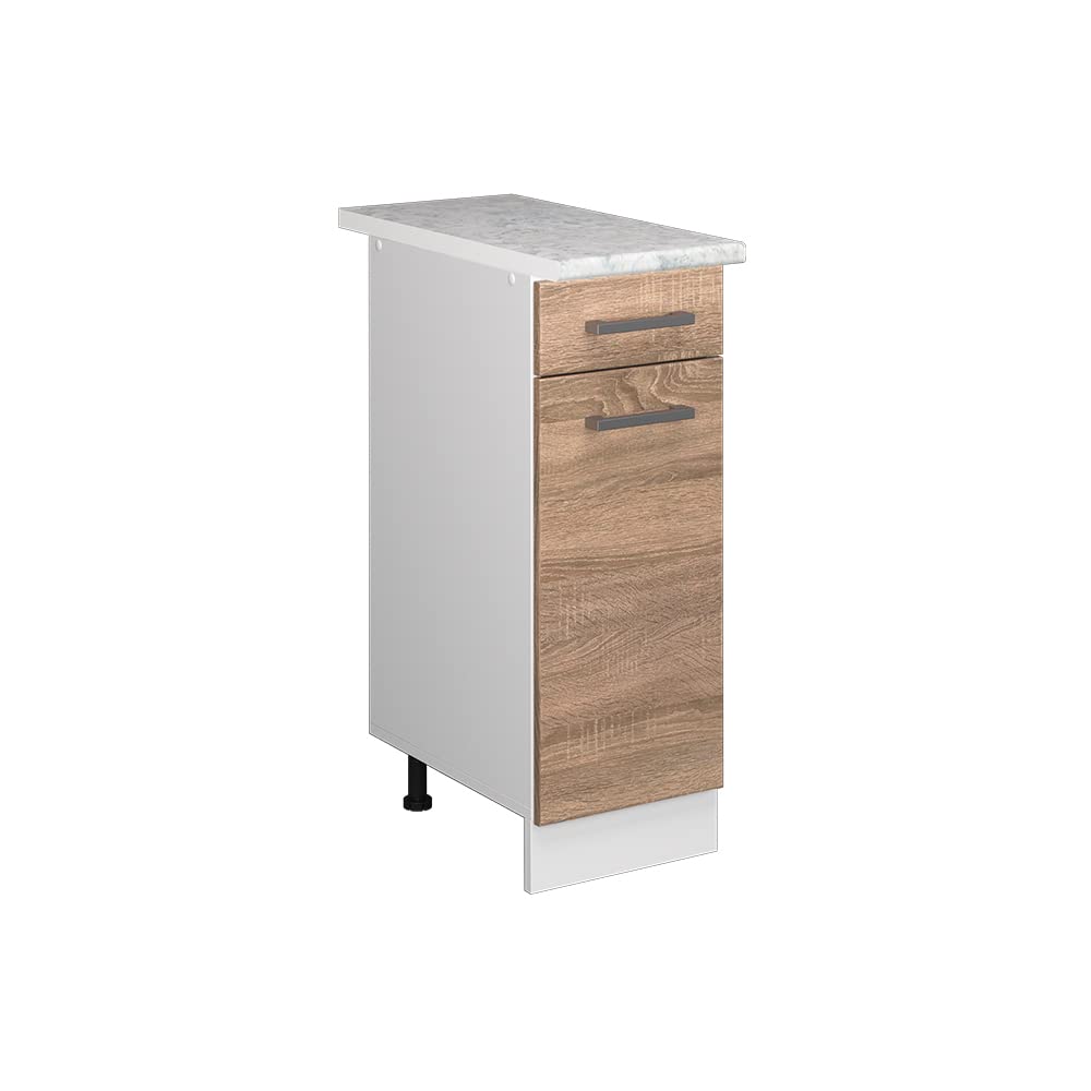 Vicco Kitchen base cabinet Raul, Sonoma, 30 cm, WT Marble, for flexible combination within modular kitchen systems