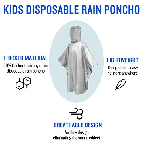 Image of SaphiRose Disposable Rain Ponchos Emergency Clear Poncho