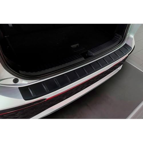 Avisa Protection de seuil arrière INOX Noir Mat Compatible avec Volkswagen Tayron 2024- 'Ribs'