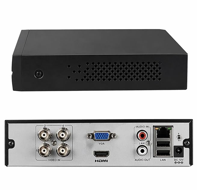 Image of 4 Channel Full HD DVR with H.265+ Compression, Supports Up to 2MP Cameras, HDMI & VGA Output, Motion Detection, Remote Viewing, USB Backup, CCTV Security Recorder System