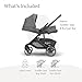 UPPAbaby Cruz V3 Stroller - from Birth + Car Seat Compatible - Full-Size, Reversible Seat - Infant Insert, Bug and Rain Shields Included - Greyson (Charcoal Mélange/Carbon Frame/Saddle Leather)