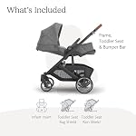 UPPAbaby-Cruz-V3-Stroller-from-Birth-Car-Seat-Compatible-Full-Size-Reversible-Seat-Infant-Insert-Bug-and-Rain-Shields-Included-Greyson-Charcoal-MelangeCarbon-FrameSaddle-Leather