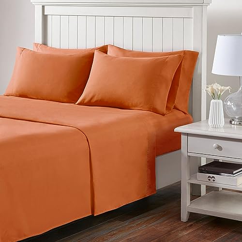 Comfort Spaces Microfiber 14" Deep Pocket, King Sheet Set 6 pcs, Orange - image 1