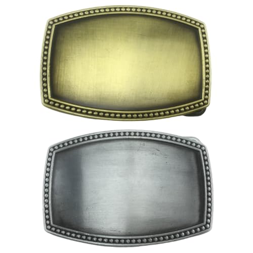 Hebilla de cinturón Jorzer de 2 piezas estilo vintage resistente para vaqueros de hombre 5
