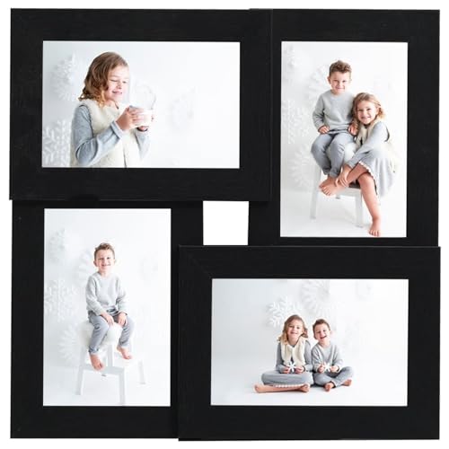 ShGaxin Cadre photo Collage pour photo de 4X (13 x 18 cm) noir MDF, cadres de photos multiples, cadres pour photos multiples, cadres photo multiples, cadres photo multiples, accrocher des photos - SPU