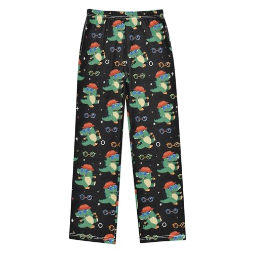 ALAZA Crocodile Green Black Pajama Lounge Pants Long Sleep Pajama Bottoms with Pockets