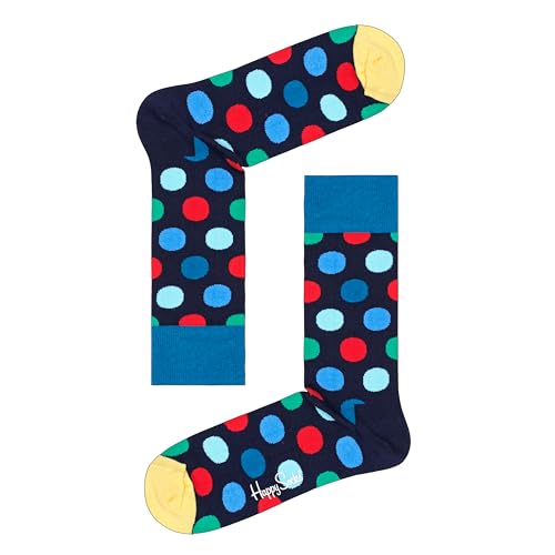 Happy Socks Variety Dot Pattern Crew Socks (US, Numeric, 9, 11, Regular, Regular, Big Dot Navy)3
