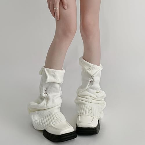 Image of SherryDC Womens Y2k Knit Leg Warmers Harajuku Japanese Long Boot Socks Kawaii Lolita Winter Leg Cover