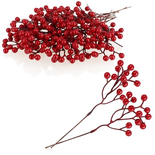 com-four® 25x Deko-Zweig - dekorative kleine Äste mit Beeren -...