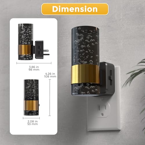 Image of L LOHAS LED Night Lights Plug into Wall, 2 Pack Acrylic Night Light,Dimmable Nightlight with 0-100 LM Adjustable Brightness, 3000K Plug in Night Light with Dusk to Dawn Sensor, for Bathroom Hallway