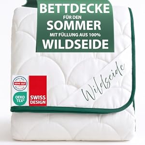 Welldora Premium Sommerdecke 200x200, Füllung 100% Wildseide, Oeko-Tex