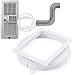 Portable Air Conditioner Exhaust Duct Interface 5.9 Inch Square to Round Adapter for Midea KY25 JHS Vissani - Please Confirm Size & Shape Before Purchase