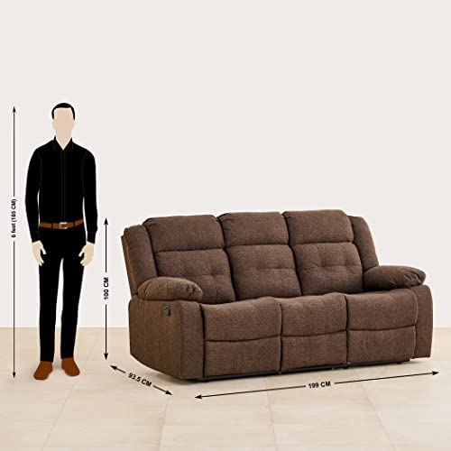Image of Home Centre Helios Zurich Fabric 3+2 Manual Recliner - Brown