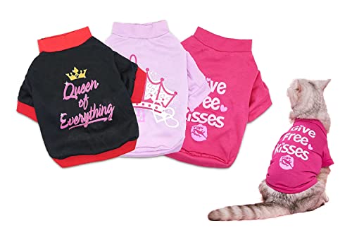 DroolingDog Puppy Clothes Girl Yorkie Clothes for Small Dogs Small Puppy Shirts Boy XS Dog Clothes Girl Teacup Puppy Clothes Female Dog Clothes Girl Dog Clothe, Large, Pack of 3