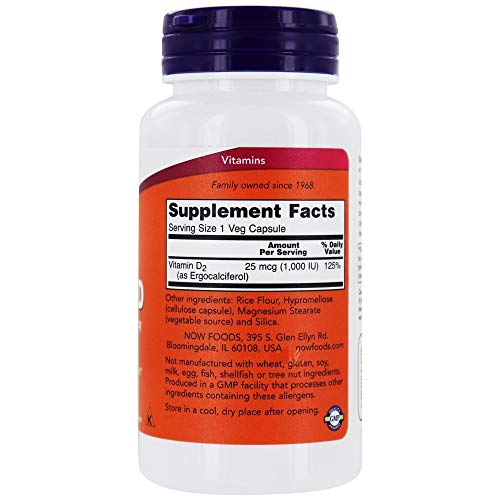 Now Foods - Vitamin D Vegetarian Dry 1000 Iu - 120 Vegetarian Capsules #TOP1