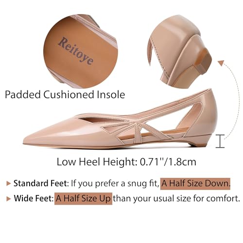 Image of Reitoye Flats for Womens Closed Pointed Toe Ballet Flat Comfortable Dressy Work Slip On Casual Shoes Womens Flats