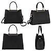 CRAZYCHIC - Sac à Main Femme - Cabas Porté Epaule Bandoulière Cuir PU - Fourre-Tout Plusieurs Poches Compartiments - Sac Tote Ville Elegant Dame Fille Mode Original Tendance - Noir #3