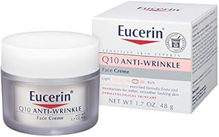 Eucerin Q10 Anti-Wrinkle Face Cream, Unscented Face Cream for Sensitive Skin, 1.7 Oz Jar