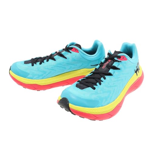 HOKA Mens Tecton X Textile Synthetic Scuba Blue Diva Pink Trainers 9.5 US
