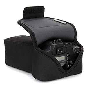 USA Gear Housse Appareil Photo Reflex Numérique Et Étui pour Objectif Zoom avec Protection Et Rangement en Néoprène - Compatible avec Canon, Nikon, Sony, Olympus, Pentax Et Plus - Noir