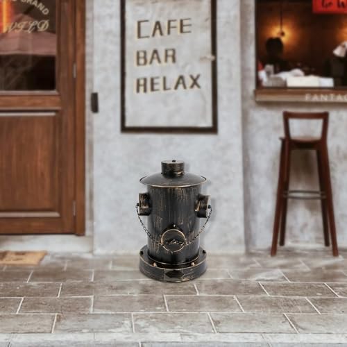 Image of LOYALHEARTDY Fire Hydrant Trash Can, Retro Creative Garbage Can with Removable Inner Bucket, Wrought Iron Pedal Trash Can, Indoor Outdoor Waste Bins for Park Garden Kitchen Garbage, Bronze