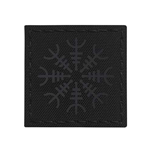IR 2x2 Blackout Aegishjalmur Helm of Awe Viking Norse Heathen Aegishjalmr IFF Tactical Morale Hook Patch