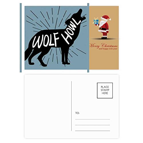 Cartes postales loup noir et Père Noël pour vos vœux originaux