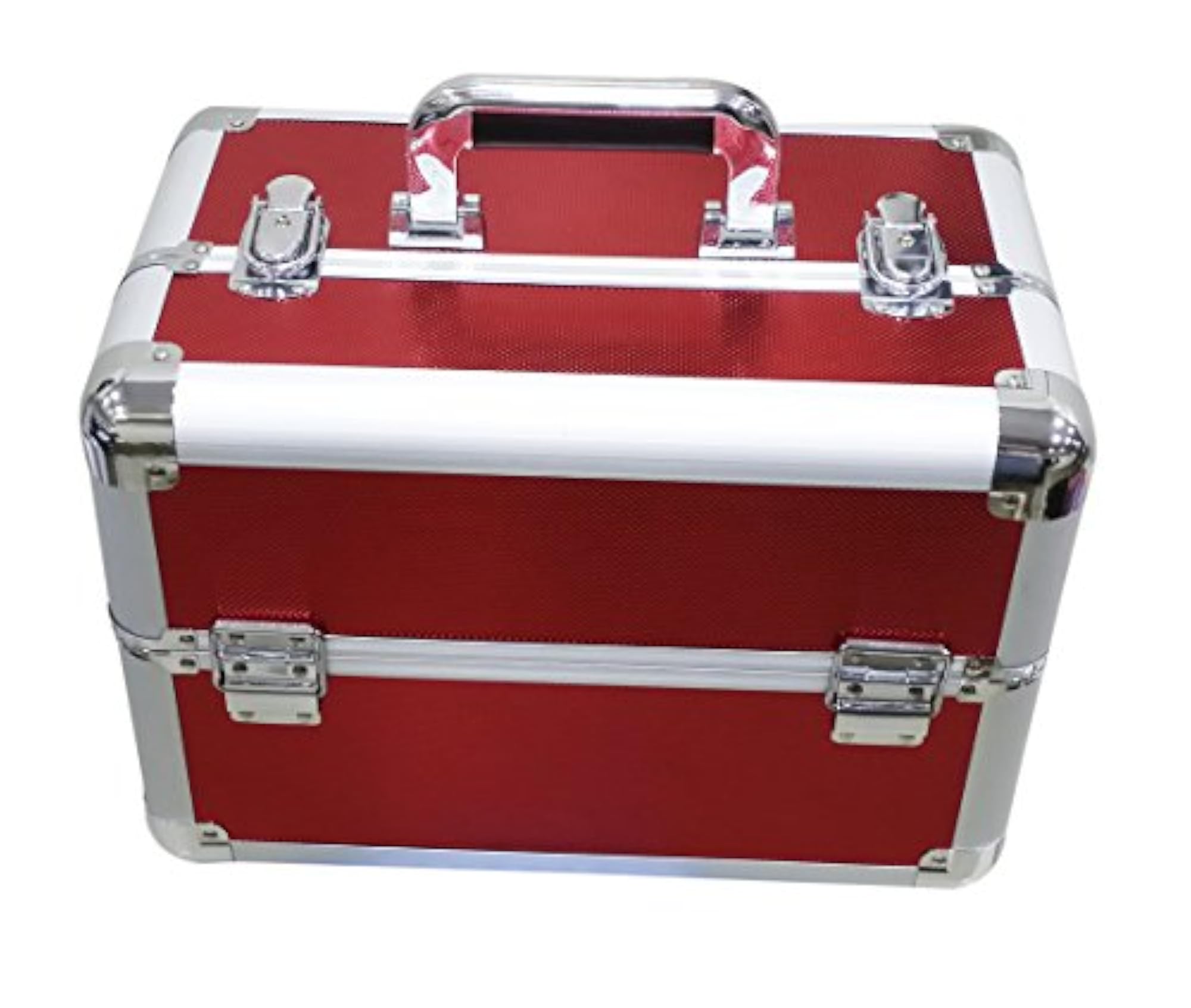 Silver Red Luggage Cosmetic Case for Women