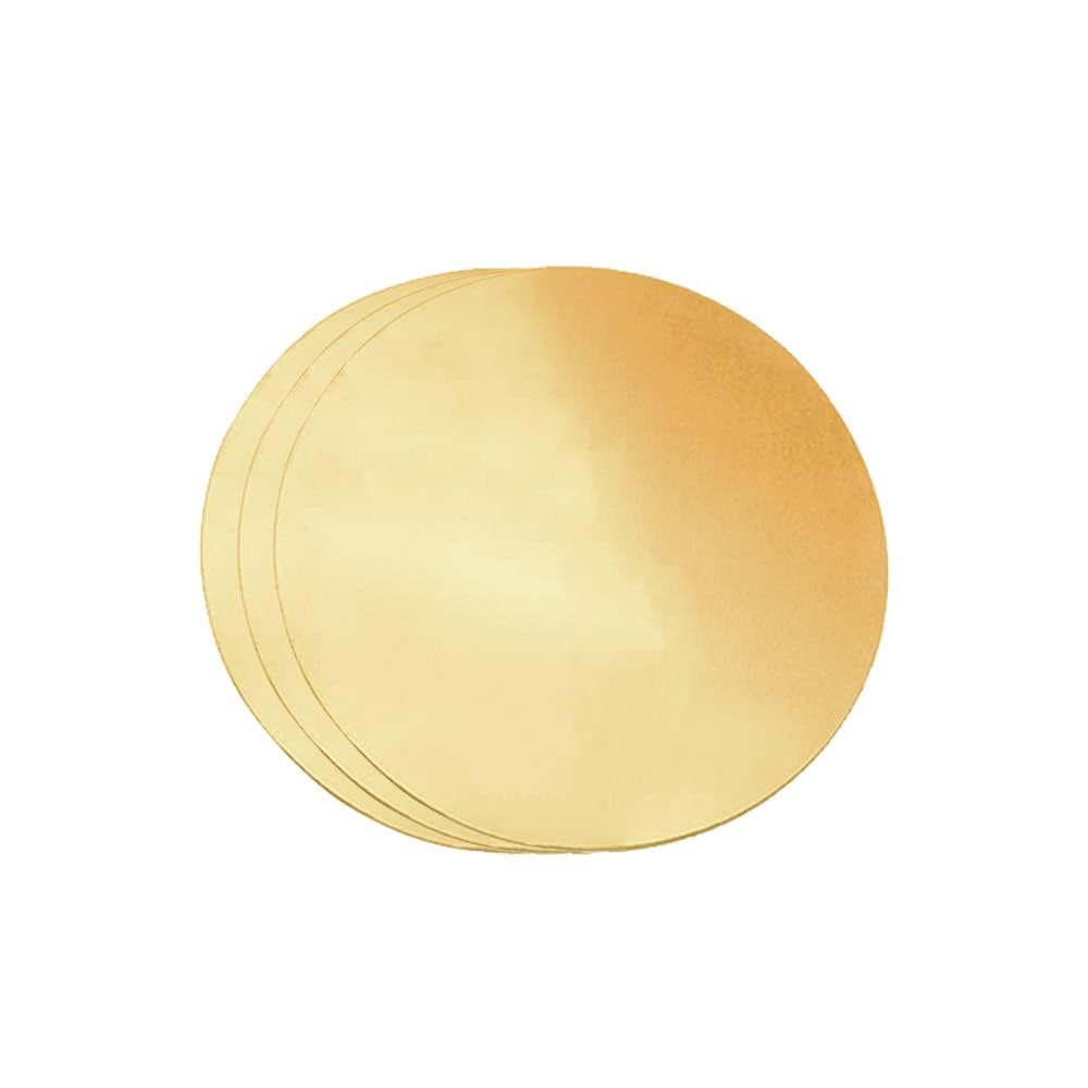 Tynulox 3 Pcs 18 Gauge Brass Round Plate, 0.04" Thickness x 3" Diameter H62 Brass Copper Metal Sheet for Crafts, Models, Repairs-image-47