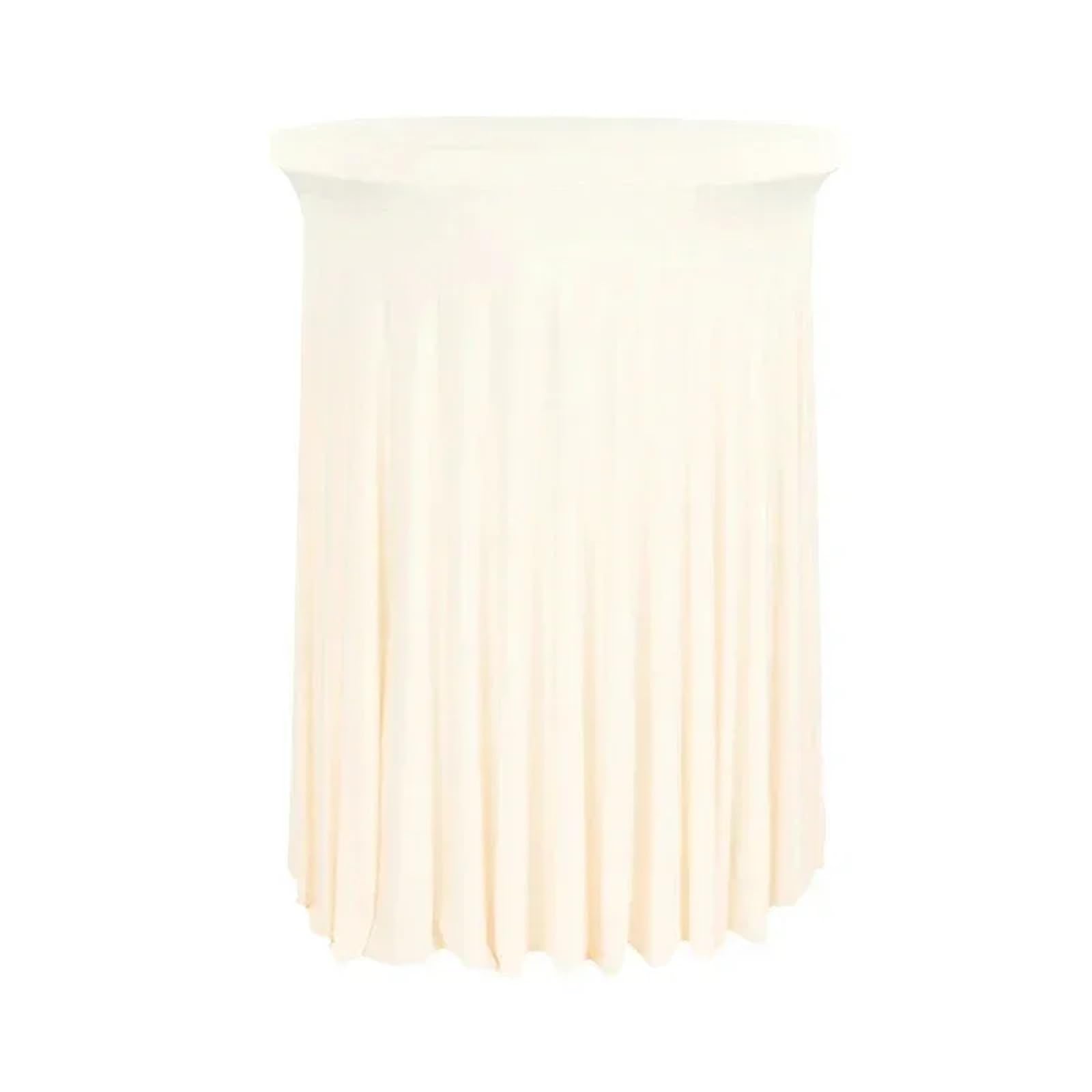Xinglongs Spandex Cocktail Table Cover 1PCS White Stretch Table Skirt for Hotel Conference Bar Banquet Decor(1pcs ivory,80x110CM)