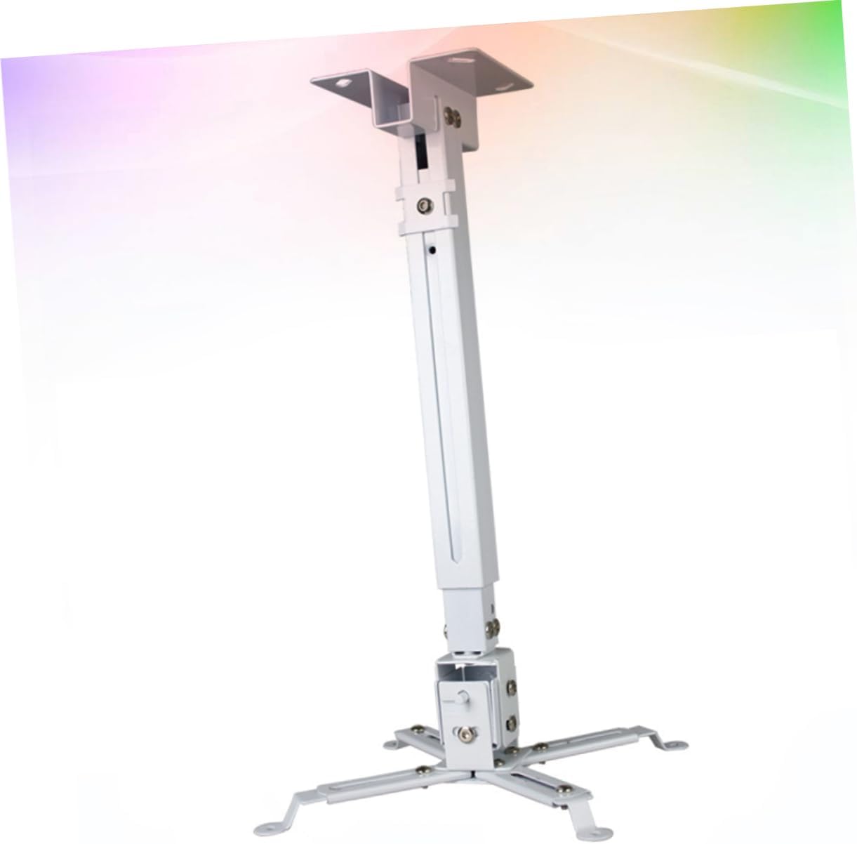 jojofuny 15kg Adjustable Projector Ceiling Mount Bracket Load Capacity Flexible Positioning for Home Office Use Compatible Projector Models Iron Construction White