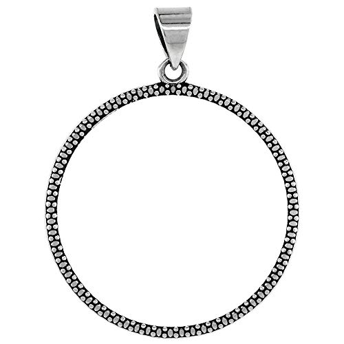 Sterling Silver Half Dollar Bezel 30 Mm Coins Prong Back Illusion Edge 50 Cent Coin Not Included #TOP1