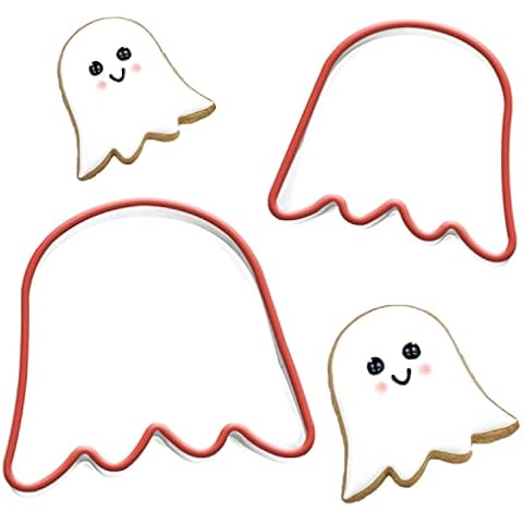 Crethink Juego de 2 cortadores de galletas de fantasma de Halloween Cover