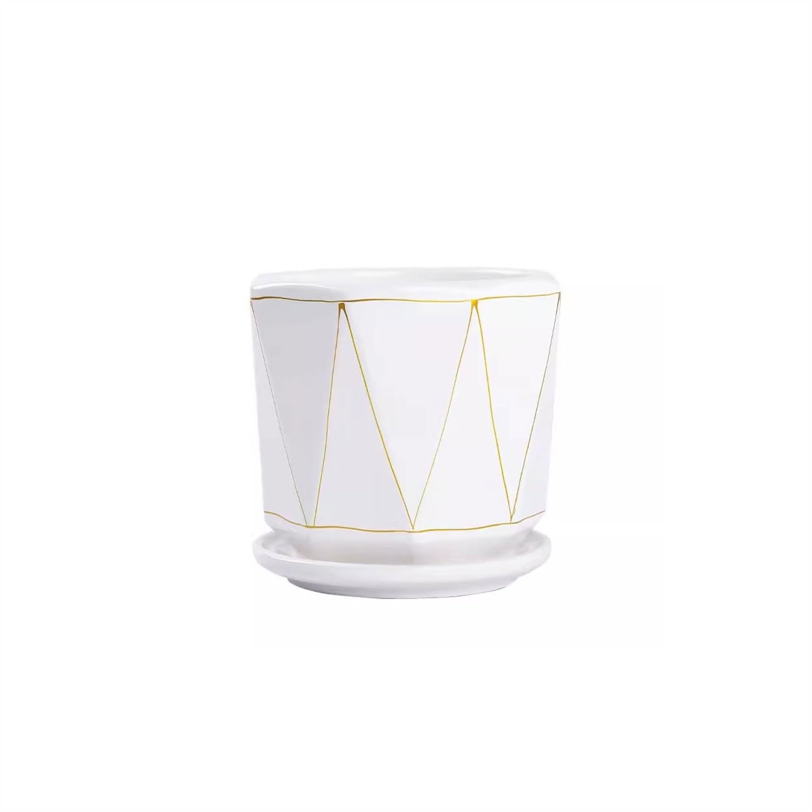 Vasi per Piante Vaso da fiori in ceramica creativo grande con vassoio semplice for uso domestico balcone bonsai verdi vasi da fiori succulenti Fioriera (Color : Gold, Size : L)