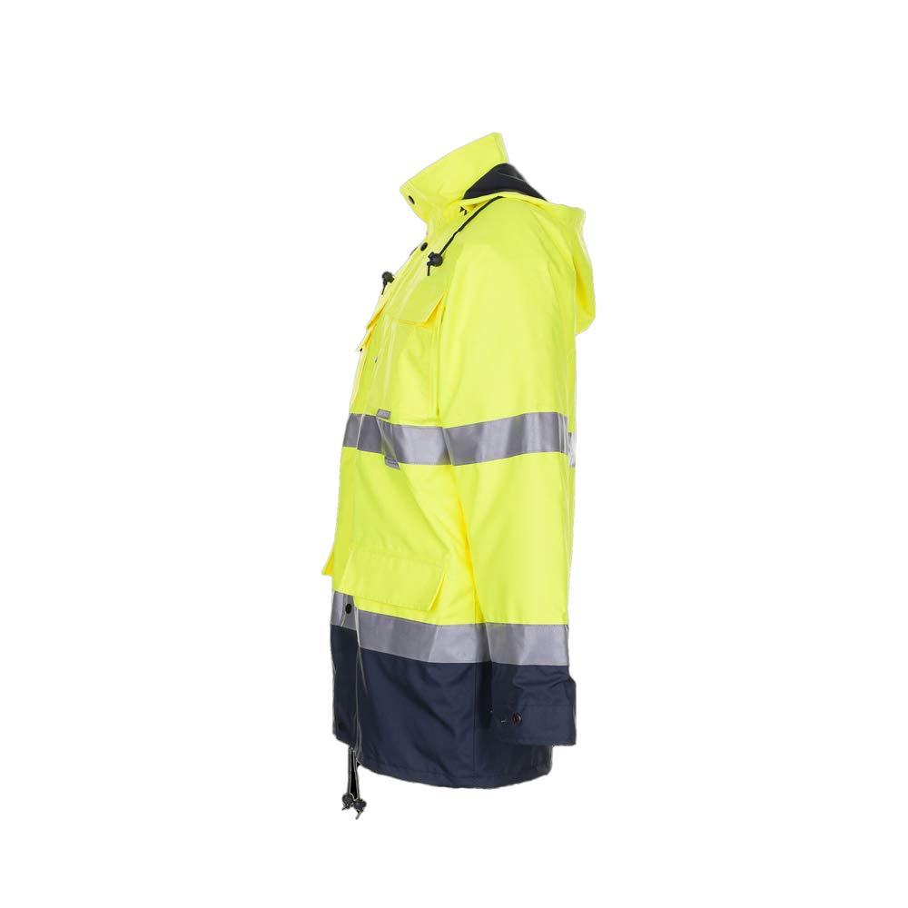 Planam 2057072 Warnschutz Parka, Gelb/Marine, Größe 5XL