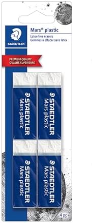 STAEDTLER Mars Plastic Vinyl Erasers (4-Pack), White Erasers for Clean & Precise Results - Latex-Free, Minimal Crumbling, Made in Germany - View 4